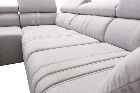 Ecksofa mit Schlaffunktion Castel II Lux beige links komfortables Ecksofa für das Wohnzimmer mit bequemer ausziehbarer Fußstütze