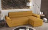 Ecksofa mit Schlaffunktion Fogu II Honig Gelb right stilvolles Ecksofa mit bequemen Armlehnen und einem Bettkasten