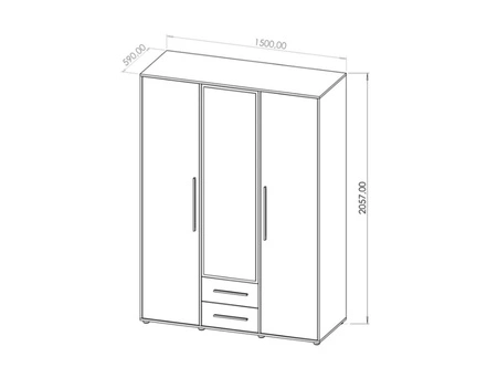 Spiegelschrank Maxione 150 cm weiß funktionaler Kleiderschrank für Schlafzimmer Jugendzimmer oder Flur mit Schubladen angereichert
