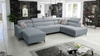 Ecksofa mit Schlaffunktion Savona VI arktisblau links elegantes und bequemes Ecksofa für Wohnzimmer mit Bettzeugcontainern