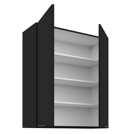 Küchenwandschrank Schwarz 80 G-90 2F Metallkantengriffe feuchtigkeits- und beschädigungsbeständiger Schrank