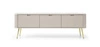 RTV Schrank Zoya 168 cm beige modernes Design massiv auf goldenen Beinen geriffelte Front charakteristische ovale Form