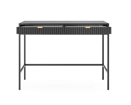 Konsolentisch Lovro Schwarz mit Schubladen Stilvolles und funktionales Möbelstück für Flur Wohnzimmer oder Büro