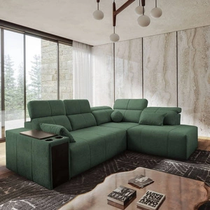 Ecksofa mit Schlaffunktion Tesalia VII mint rechte Ecke modernes Design komfortable Schiebelehne Schublade in der Seite des Möbels