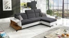 Ecksofa mit Schlaffunktion Bresso graphit / weiß rechtes Ecksofa mit praktischer Ablage in Eiche lancelot verstellbare Kopfstützen