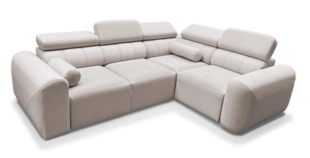 Ecksofa mit Schlaffunktion Cantare II elfenbeinfarben rechts bequemes Ecksofa für Wohnzimmer mit stilvollem Charakter weicher Stoff