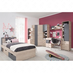 Möbel-Set Dzeta Eiche / anthrazit ideal für ein Jugend- oder Kinderzimmer in einem trendigen Stil