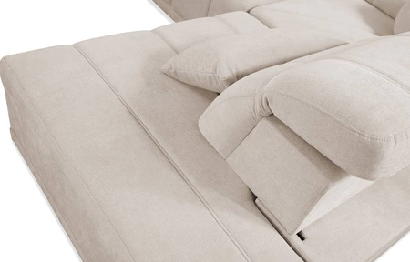 Ecksofa mit Schlaffunktion Cetara VI creme links komfortables und stilvolles Ecksofa mit verschiebbaren Rückenlehnen