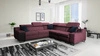Ecksofa mit Schlaffunktion Alcamo III burgundy rechts funktionelles Ecksofa mit Schublade in der Seite zwei Behälter für Bettzeug