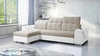 Ecksofa mit Schlaffunktion Luigi beige / weiß links Ecksofa mit zwei Bettkästen Stoff mit interessanter Struktur