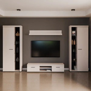 Wohnwand Rene XL sandbeige Perfektes Schrankwand für Liebhaber moderner Arrangements mit elegantem Charakter