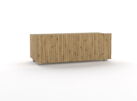 RTV Schrank Colder 100 cm Eiche Handwerker mit der Möglichkeit der Aussetzung stilvolle geriffelte Front elegante Form der Möbel in einem modernen Stil