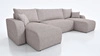 Ecksofa mit Schlaffunktion Fiesta U beige stilvolles Ecksofa mit interessanter Form strapazierfähiger Webstoff-Bettkasten