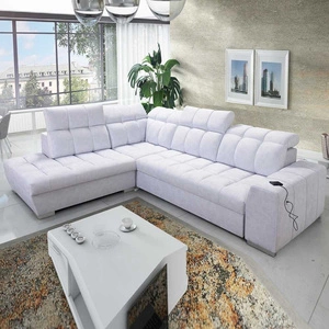 Ecksofa mit Schlaffunktion Luigi VII grau Esche links bequemes Ecksofa in einer modernen Form