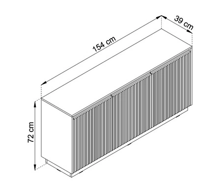 Imperial 154 cm Kommode weiß modernes Design elegante Kommode mit gefrästen Fronten und gebürsteten Goldgriffen