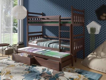 Etagenbett Hania 3-Personen 80x190 cm ideal für ein Kinderzimmer spart Bodenfläche nimmt den Platz eines Einzelbettes