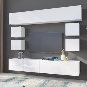 Hängeelement Apulia XVI weiß glänzend Außergewöhnlich stilvolles Hängeelement mit schlichten Möbeln, das sich in jede Einrichtung einfügt