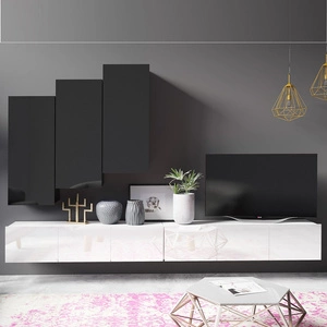 Apulia XX Hängeelement weiß glänzend / schwarz glänzend ein außergewöhnlich stilvolles Hängeelement einfache Elemente, die in jede Einrichtung passen