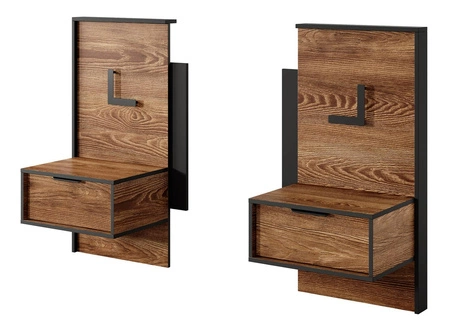 Dover Schlafzimmermöbel Set Kastanie / Anthrazit Original Design Schlafzimmermöbel Set Vollauszug Schubladensystem