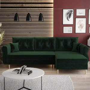 Ecksofa mit Schlaffunktion Wilkins bottle green rechte Seite stilvolles und modernes Design, das sich in jede Einrichtung einfügt