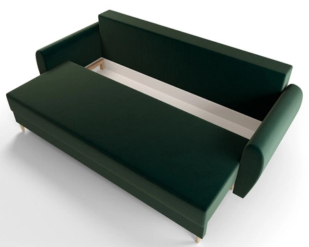 Sofa mit Schlaffunktion Rovigo Flasche grün leichte Form mit elegantem Charakter perfekt für jedes Interieur weicher Stoff