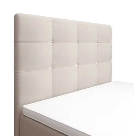 Boxspringbett Kansas 120x200 beige Bett im modernen skandinavischen Stil mit gepolstertem Kopf- und Fußteil