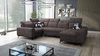 Ecksofa mit Schlaffunktion Buffalo IV braun rechte Ecke stilvolles Sofa mit zwei Bettcontainern Velourstoff