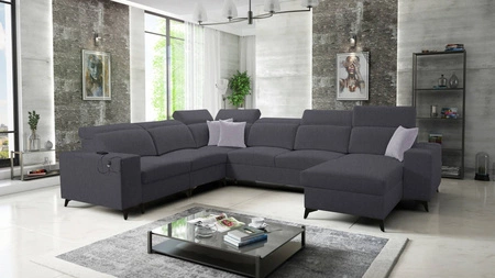 Ecksofa mit Schlaffunktion Kelly Sleek VIII graphit rechte Seite stilvolles Ecksofa für Wohnzimmer bietet Komfort beim Entspannen
