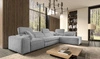 Ecksofa mit Schlaffunktion Viano XI hellgrau rechte Ecke trendy und stilvoll mit verstellbaren Kopfstützen Zierkissen