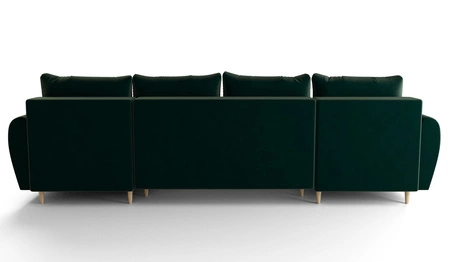 Ecksofa mit Schlaffunktion Rovigo U Flasche grün elegantes und bequemes Ecksofa in skandinavischer Form großes Bettzeugfach