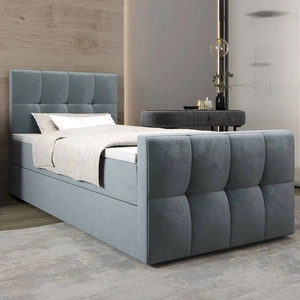 Boxspringbett Manhattan 120x200 türkis im modernen skandinavischen Stil mit gepolstertem Kopfteil und Fußteil Bett mit Staukasten