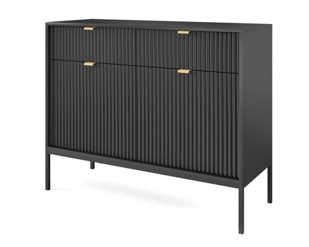 Kommode mit Schubladen Lovro 104 cm schwarz modernes Design wird die Liebhaber von markanten Interieurs begeistern