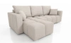 Ecksofa mit Schlaffunktion Linco hellbeige Universal Ecksofa mit modernem Design aus weichem Plüschstoff