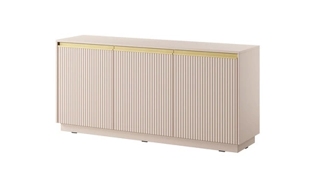 Imperial Kommode 154 cm beige modernes Design elegante Kommode mit gefrästen Fronten und gebürsteten Goldgriffen