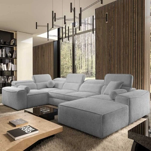 Ecksofa mit Schlaffunktion Viano IV hellgrau rechts Designer-Ecksofa das sich perfekt in moderne Einrichtungen einfügt