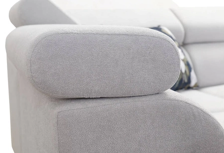 Ecksofa mit Schlaffunktion Flavio II beige/braun links bequemes Ecksofabett offene Bar an der Seite des Möbels