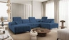Ecksofa mit Schlaffunktion Penejos VI blau linksseitig stilvolles Ecksofa mit zwei Bettkästen strapazierfähiger Stoff