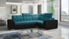 Ecksofa mit Schlaffunktion Luigi II türkis / schwarz rechtes Ecksofa mit Bettkasten für den täglichen Liegekomfort