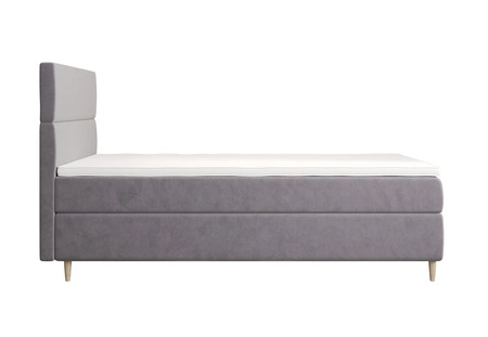 Boxspringbett Bing 100x200 hellgrau im modernen skandinavischen Stil mit gepolstertem Kopfteil Bett mit Staukasten