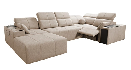 Ecksofa mit Schlaffunktion Tesalia IV Lux braun linksseitig stilvolles Ecksofa mit ausziehbarem Fußteil und Schiebefunktion der Rückenlehne