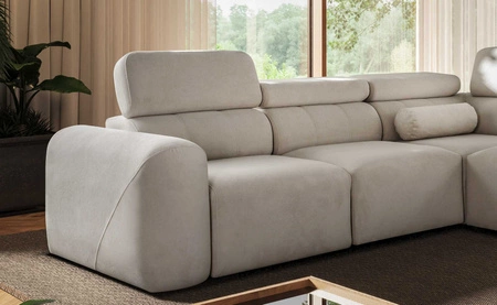 Ecksofa mit Schlaffunktion Cantare III grau Esche links komfortables und stilvolles Ecksofa für das Wohnzimmer zwei Container für Bettzeug