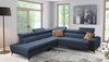 Ecksofa mit Schlaffunktion Bolmso IX blau links Komfort Ecksofa für Wohnzimmer mit Schublade Bettzeug Container stilvolles Design
