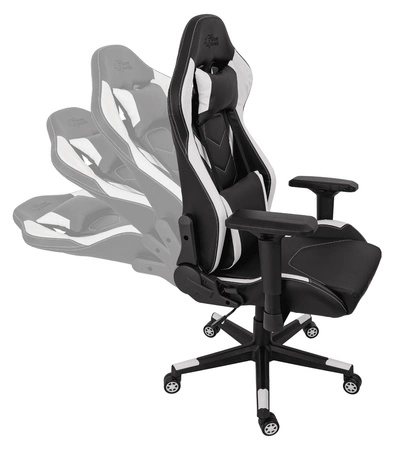 Gaming-Sessel Ares Pro schwarz/weiß komfortabler und funktionaler Sessel mit verstellbaren Armlehnen stabiles Metallgestell