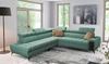 Ecksofa mit Schlaffunktion Bolmso IX mint links bequemes Ecksofa für Wohnzimmer mit Schublade Bettzeug Container stilvolles Design