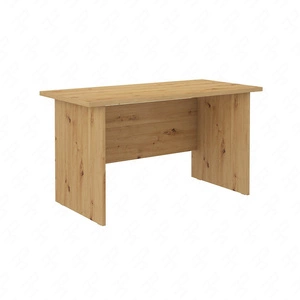 Der handwerkliche Schreibtisch Makana aus Eiche bietet viel Platz zum Arbeiten und mit einer 28 mm starken Platte viel Platz für die Dinge, die Sie brauchen