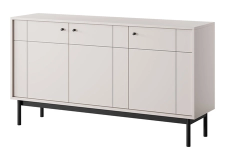 Modesta 154 cm Kommode beige schlichtes Design perfekte Kommode für Wohnzimmer oder Schlafzimmer im japanischen Stil hohe Holzbeine