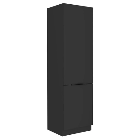 Schwarz 60 LO-210 2F Küchenschrank für Einbaukühlschrank Metallgriffe feuchtigkeits- und beschädigungsbeständiger Schrank