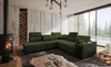 Ecksofa mit Schlaffunktion Tesalia IX grün links modernes Design komfortable Schiebelehne Schublade in der Seite des Möbels