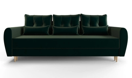 Sofa mit Schlaffunktion Rovigo Flasche grün leichte Form mit elegantem Charakter perfekt für jedes Interieur weicher Stoff