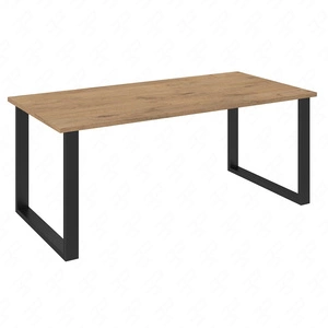 Taunton Tisch 185x90 cm Eiche lancelot / schwarz schlichte Form der Möbel mit stilvollen schwarzen Beinen im Loft-Stil bereichert auslaufsichere Platte